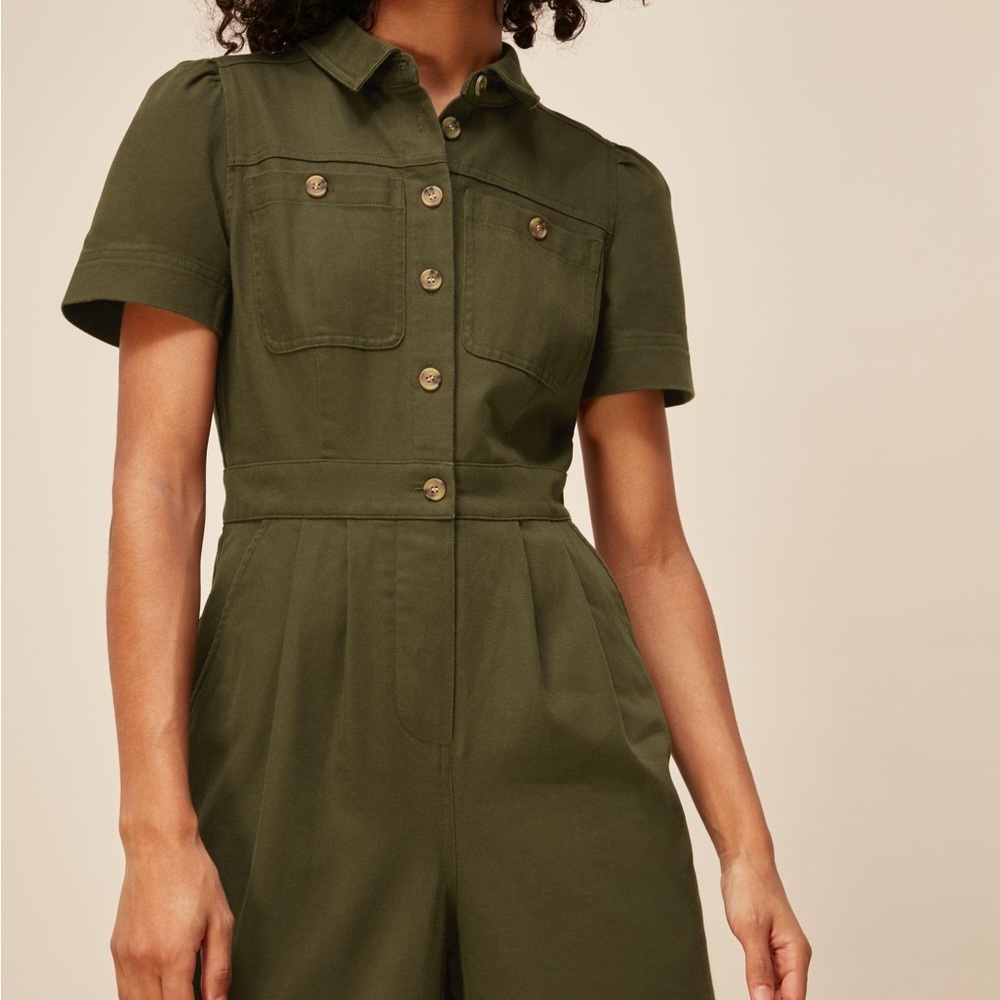 Green short sleeve jumpsuit, Whistles